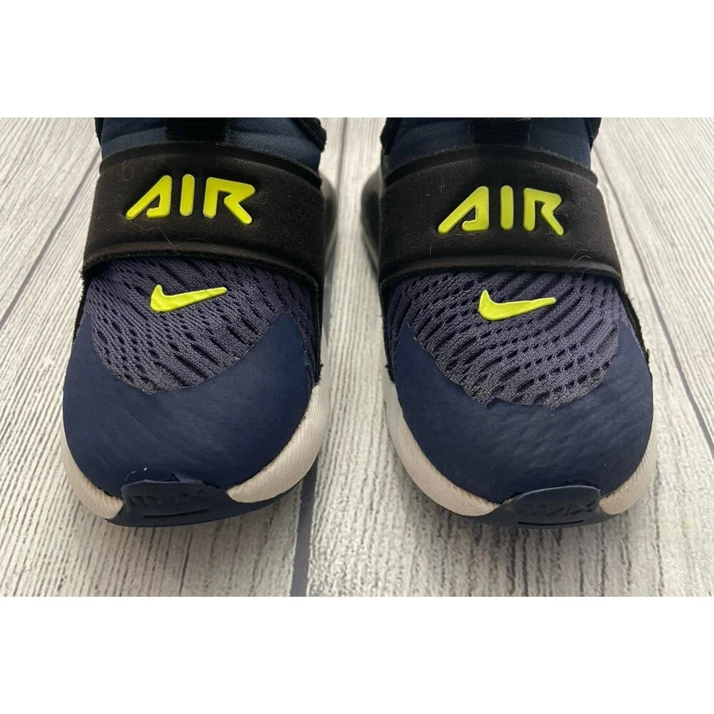 Black & Navy Blue Nike Air Little Boy Toddler Slip On Shoes, Size 8
